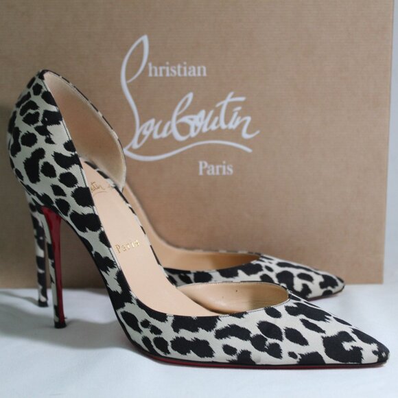 Christian Louboutin Animal Print Orsay Heels Pointed Toe Red Bottom Pumps 41 - Picture 1 of 8